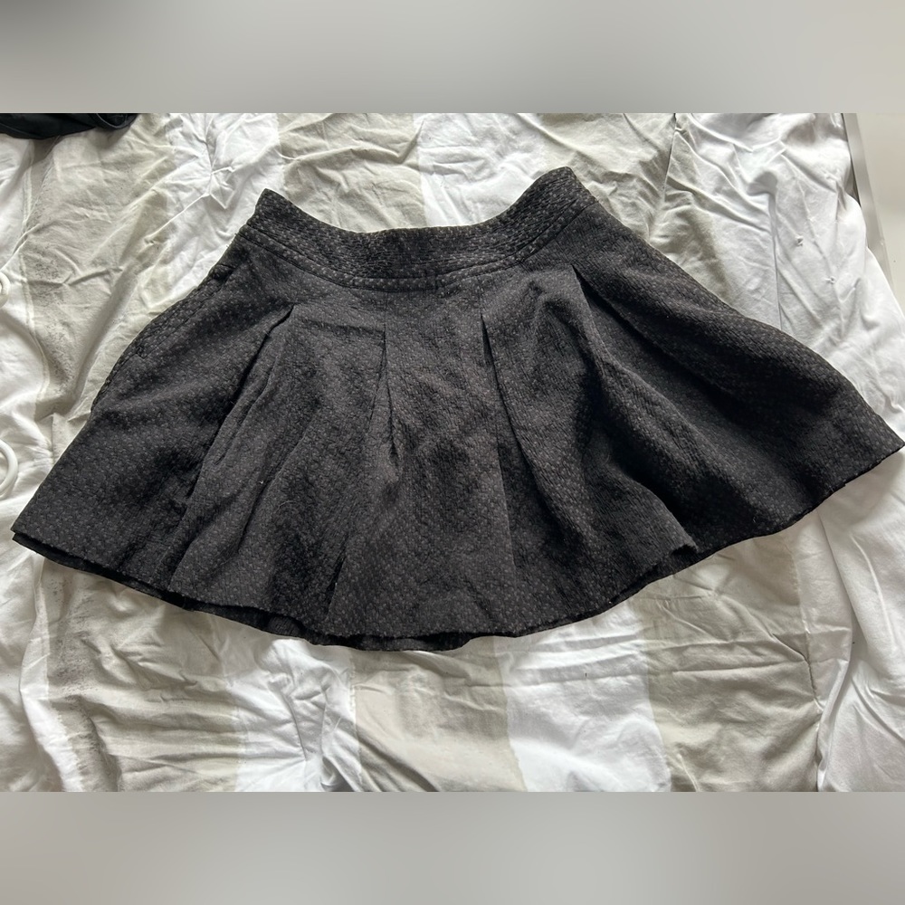 Kensie Pleated Black Mini Skater Skirt Size 6